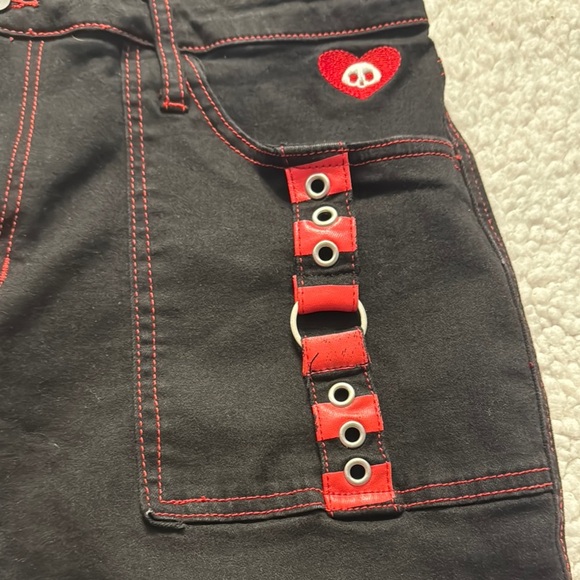 Skelanimals Black Flare Wide Leg Jeans - Picture 3 of 5